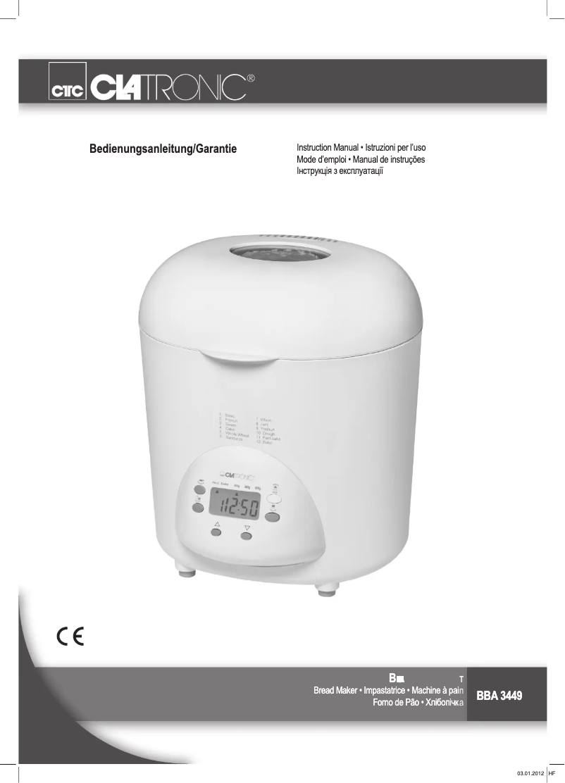 Imagen de la primera página del manual del dispositivo BBA 3449