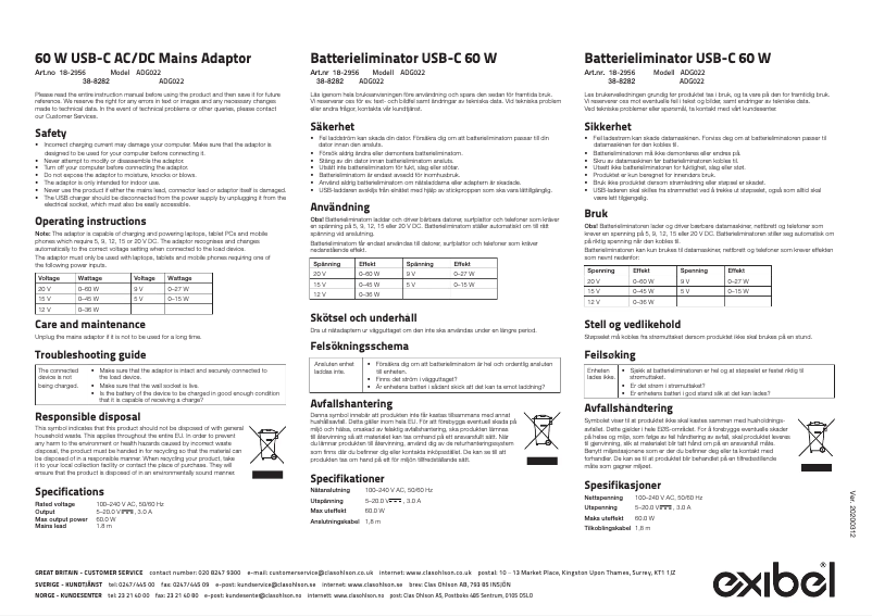 Imagen de la primera página del manual del dispositivo ADG022