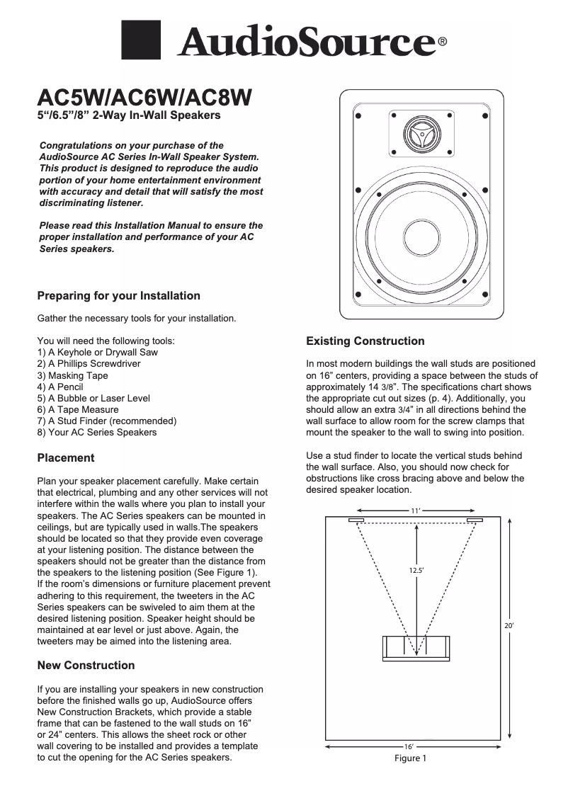 Página 1 del manual Manual de usuario AudioSource AC6W