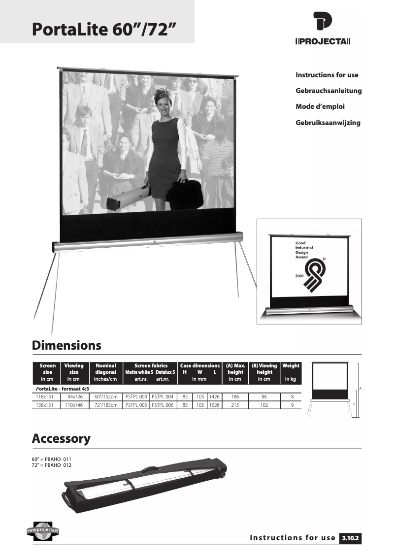 Imagen de la primera página del manual del dispositivo Porta Lite