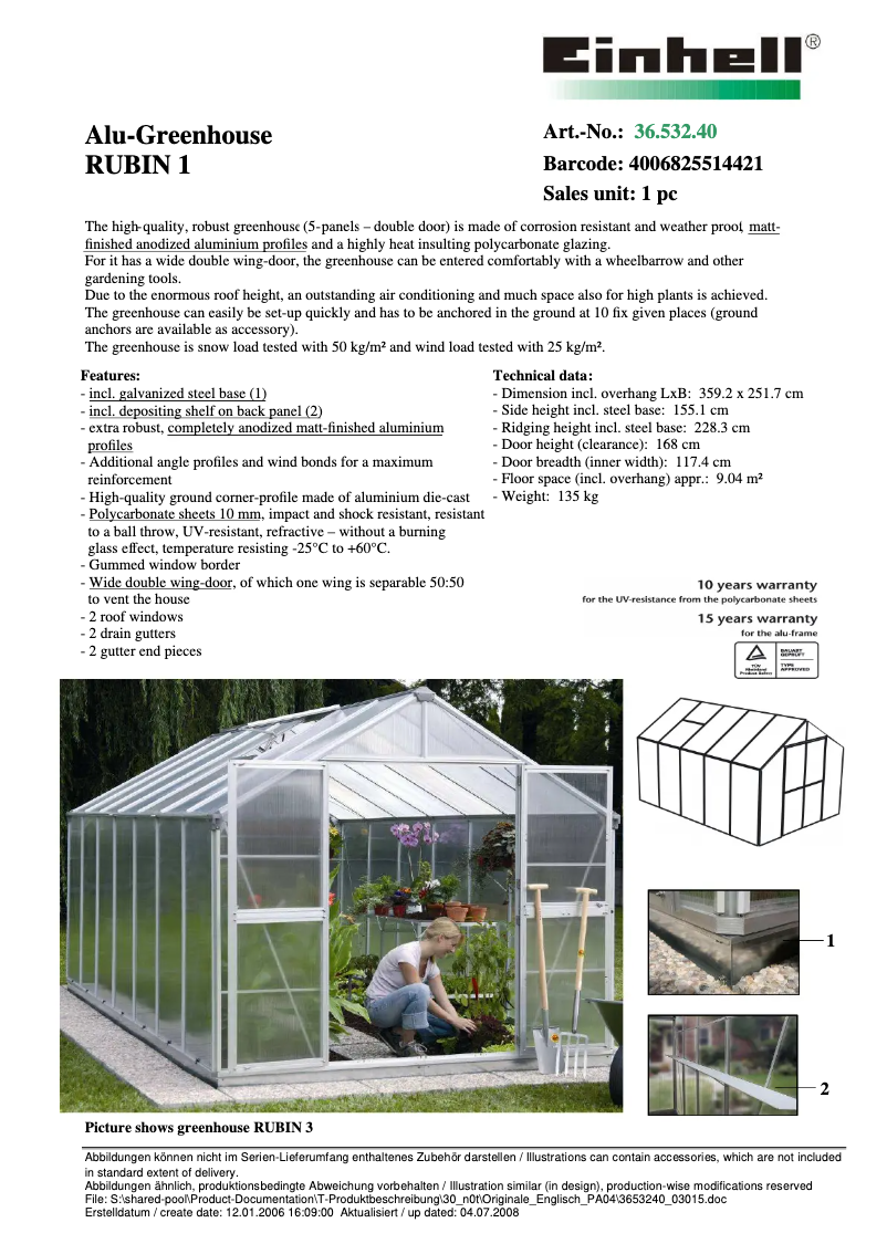 Imagen de la primera página del manual del dispositivo RUBIN 1