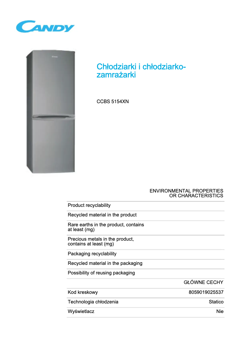 Imagen de la primera página del manual del dispositivo CCBS 5154XN