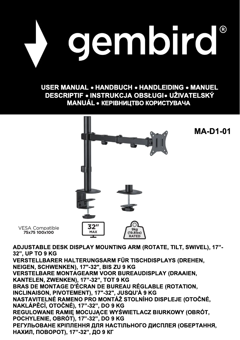 Página 1 del manual Manual de usuario Gembird MA-D1-01