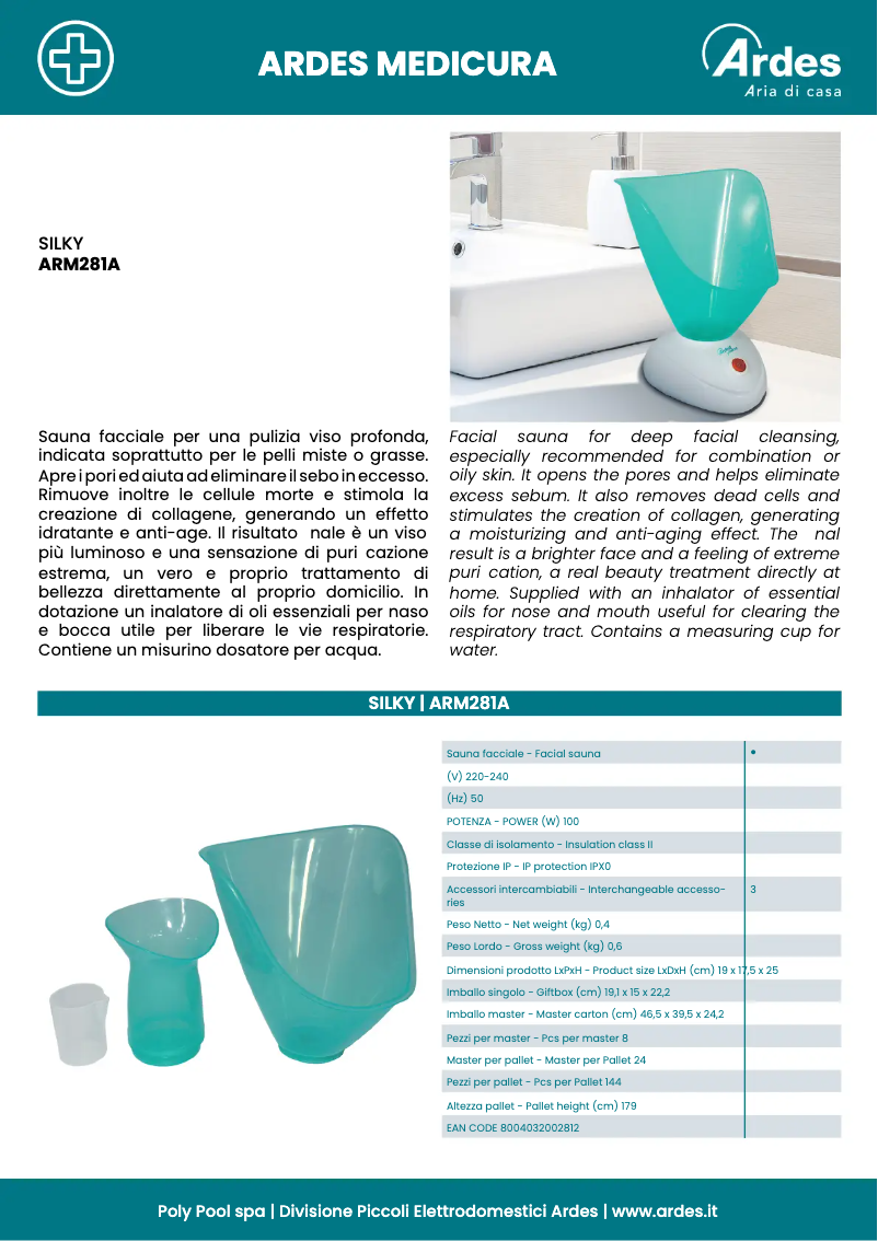 Imagen de la primera página del manual del dispositivo ARM281A