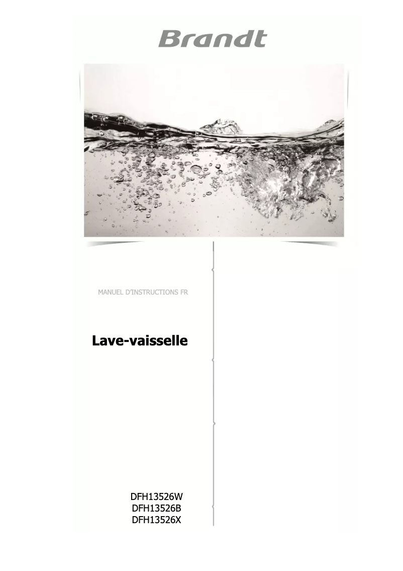 Página 1 del manual Manual de usuario Brandt DFH13526B