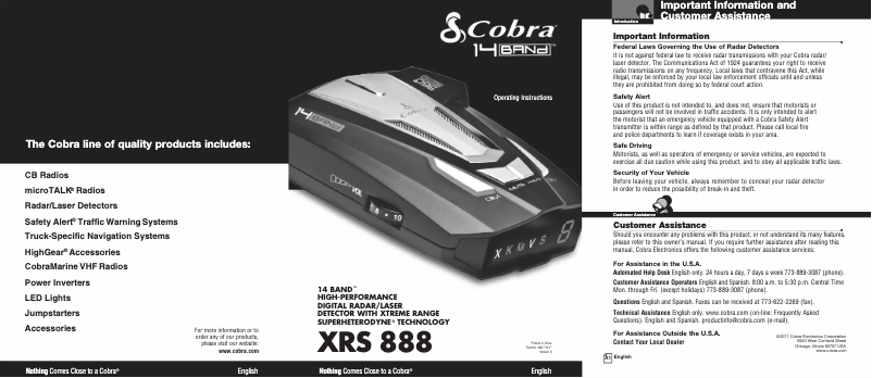 Página nº 1 - Manual de usuario Cobra XRS 888