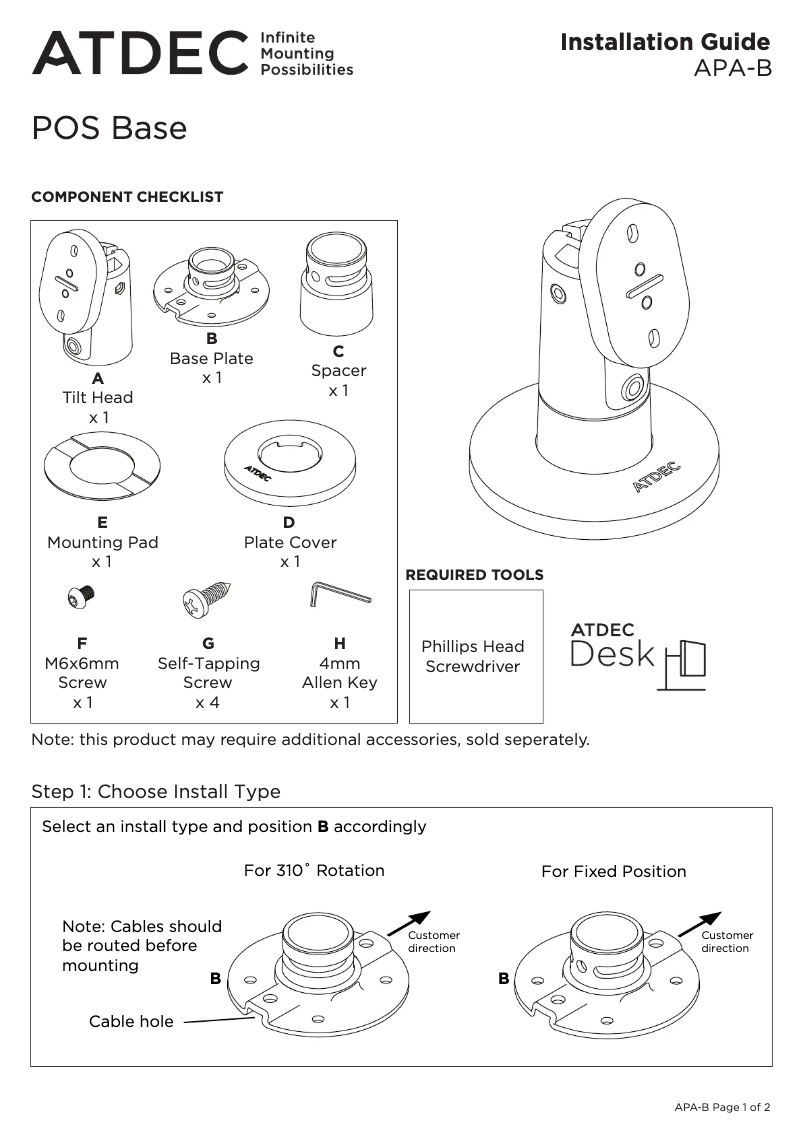 Imagen de la primera página del manual del dispositivo APA-B