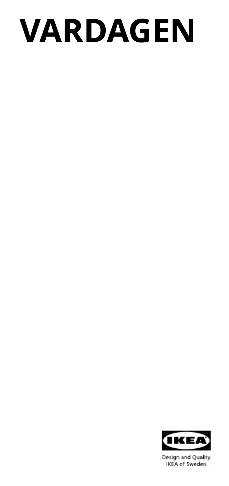 Página 1 del manual Manual de usuario Ikea VARDAGEN 705.606.63