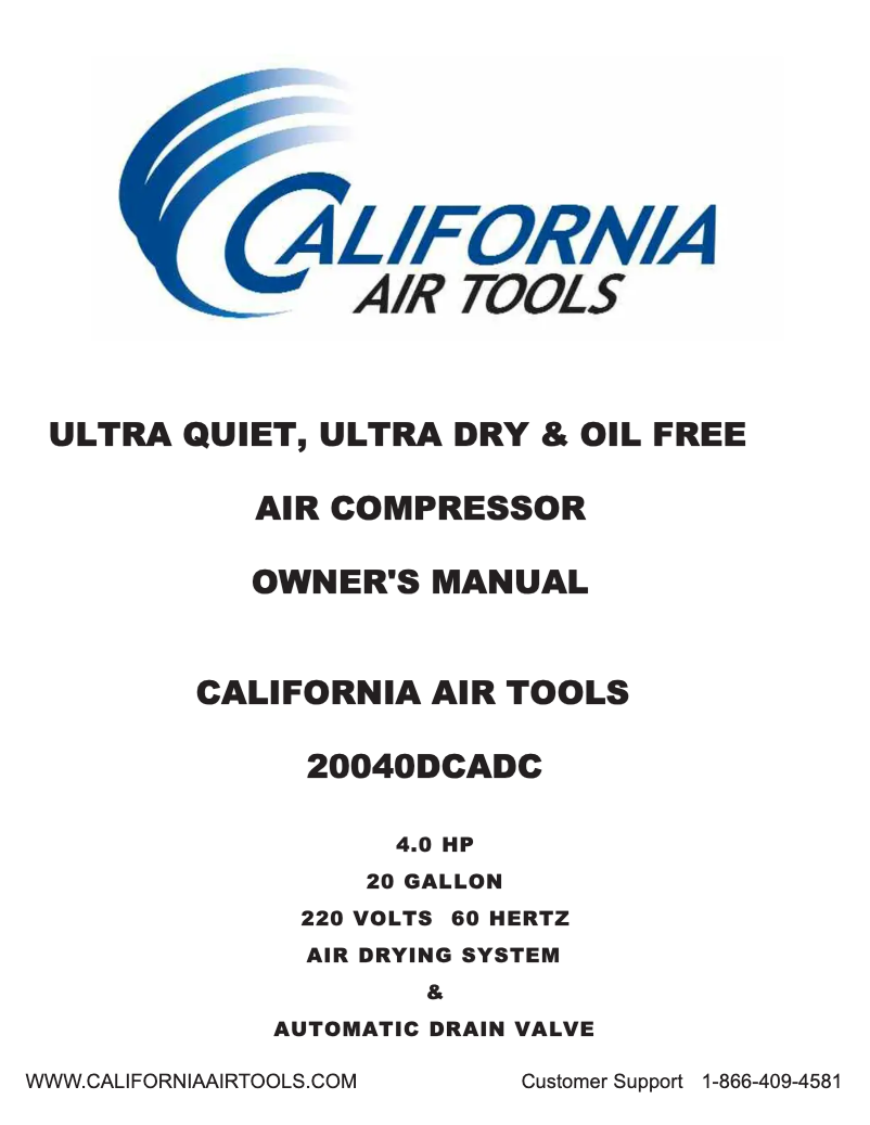 Página 1 del manual Manual de usuario California Air Tools 20040DCADC