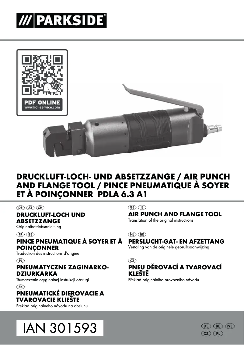 Página 1 del manual Manual de usuario Parkside PDLA 6.3 A1