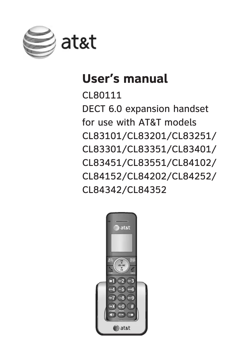 Página 1 del manual Manual de usuario AT&T CL80111