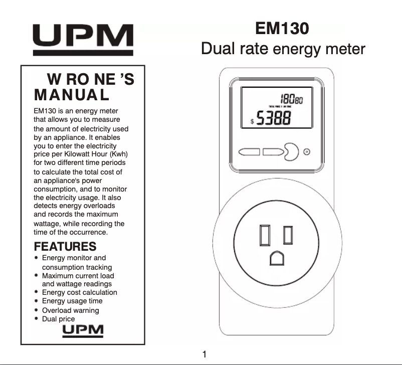 Imagen de la primera página del manual del dispositivo EM130
