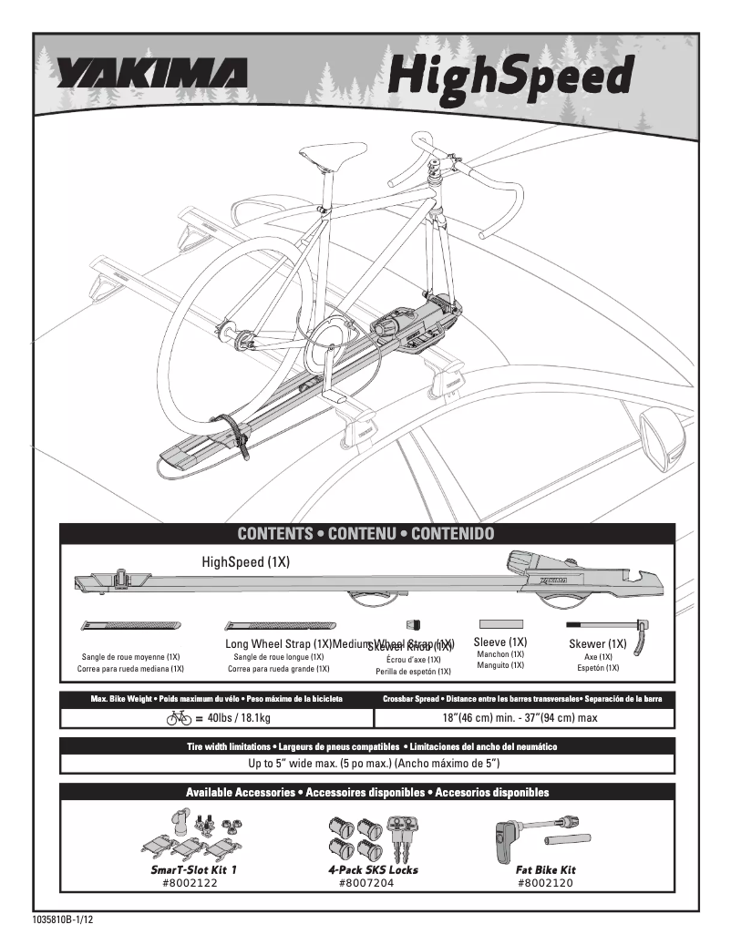 Página 1 del manual Manual de usuario Yakima HighSpeed