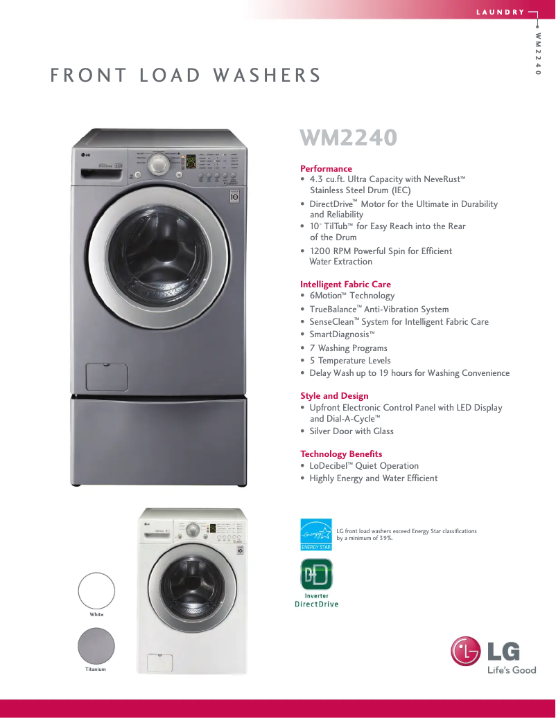 Imagen de la primera página del manual del dispositivo WM2240CW