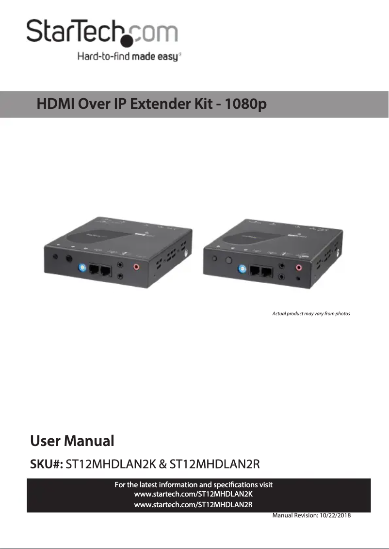 Imagen de la primera página del manual del dispositivo ST12MHDLAN2R