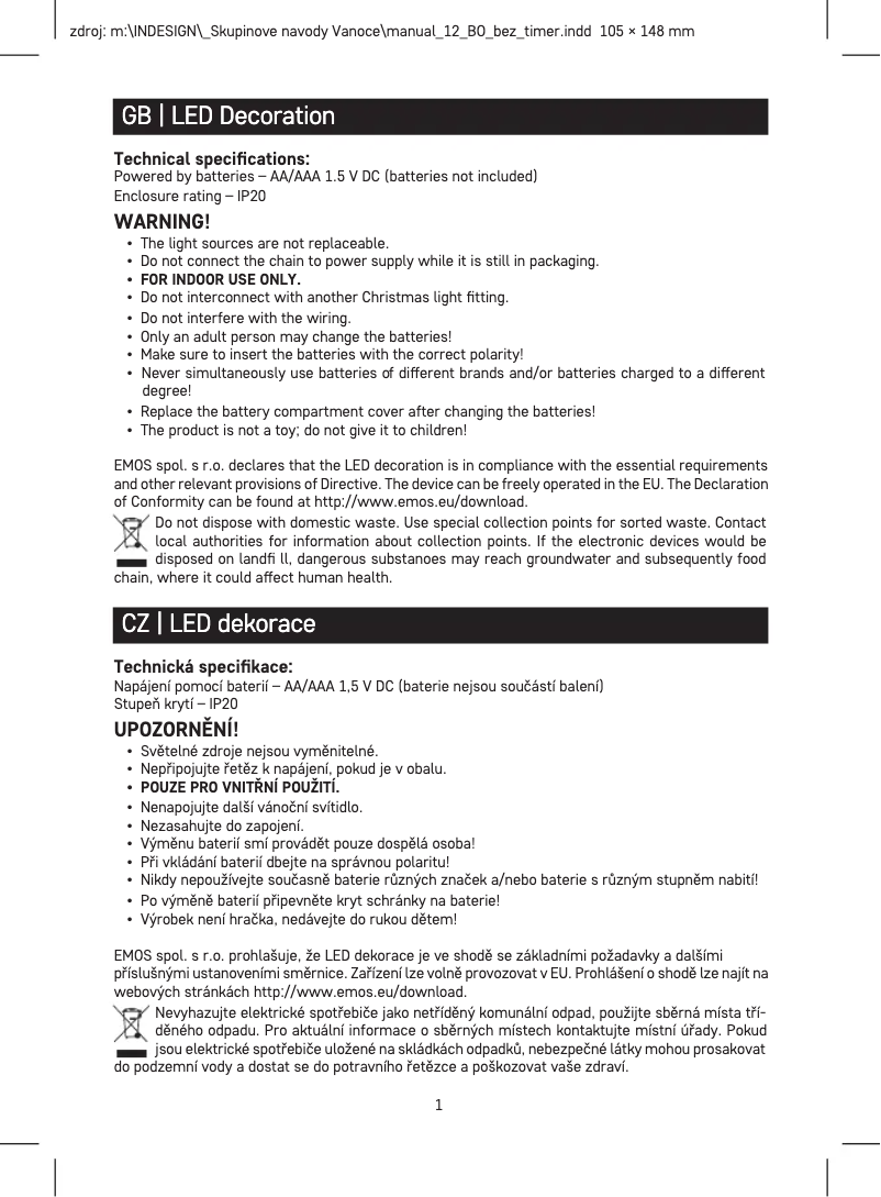 Imagen de la primera página del manual del dispositivo DCLW21