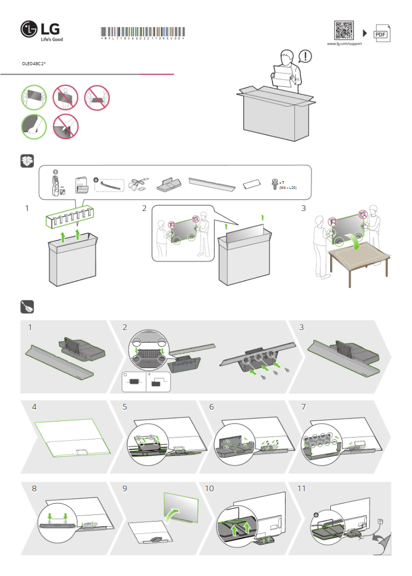 Imagen de la primera página del manual del dispositivo OLED48C25LB