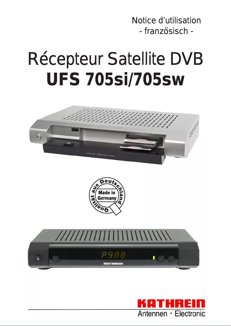 Imagen de la primera página del manual del dispositivo UFS 705