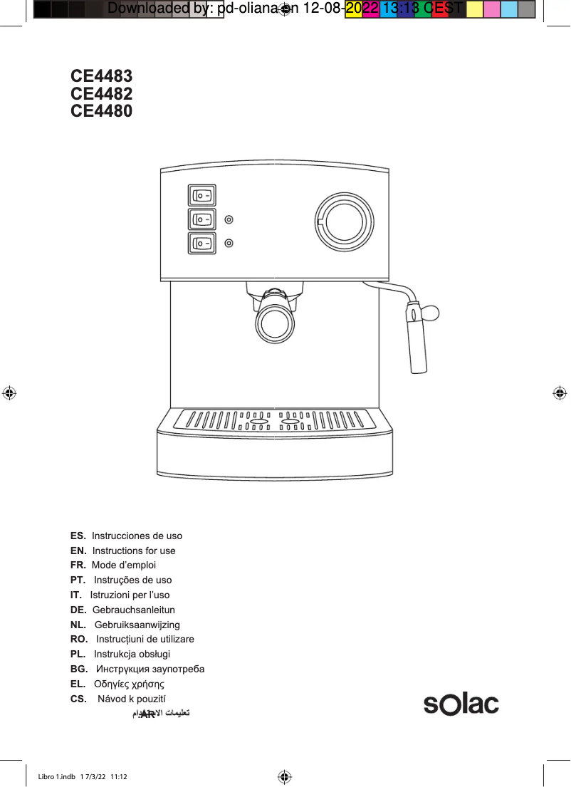 Página 1 del manual Manual de usuario Solac Espresso CE4482