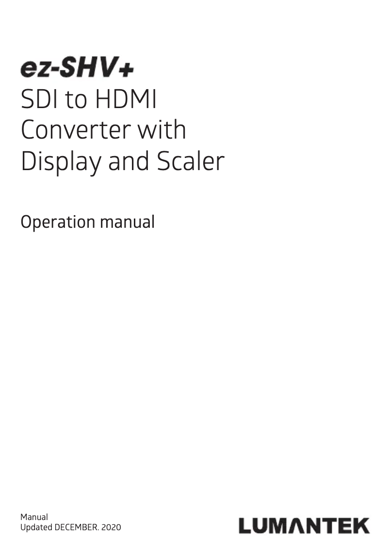 Imagen de la primera página del manual del dispositivo EZ-SHV+