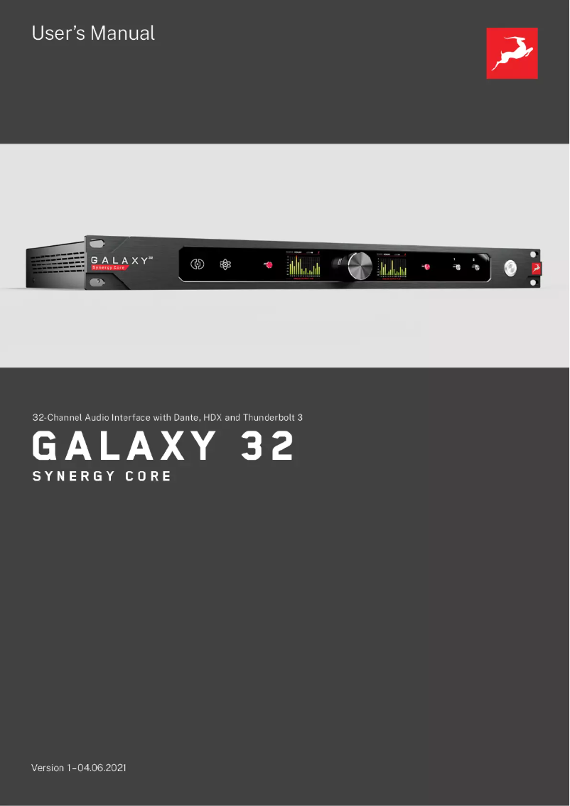 Imagen de la primera página del manual del dispositivo Galaxy 32 Synergy Core