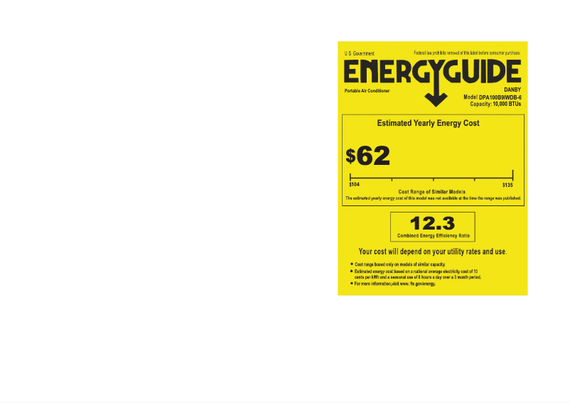 Página nº 1 - Etiqueta energética Danby DPA100B9IWDB-6