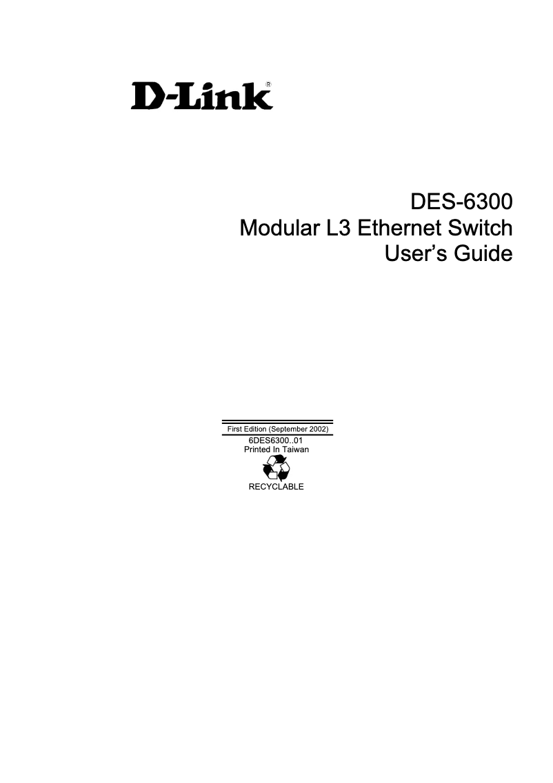 Imagen de la primera página del manual del dispositivo DES-6300
