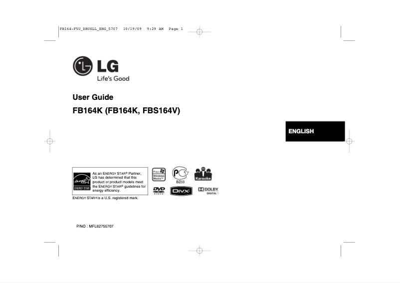 Imagen de la primera página del manual del dispositivo FB164K