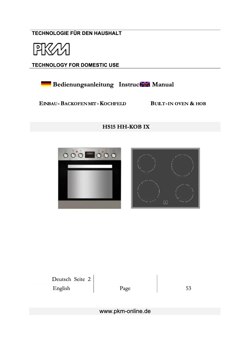 Página 1 del manual Manual de usuario PKM HS15 HH-KOB IX