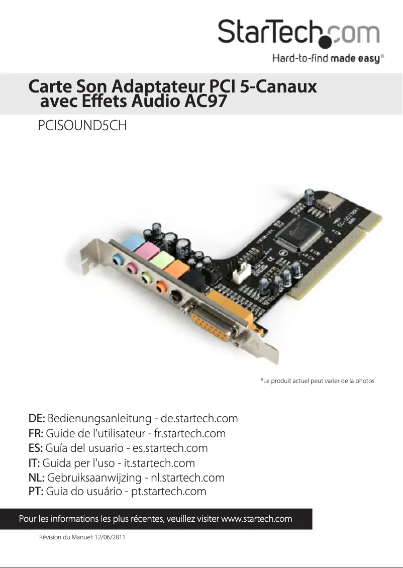 Página nº 1 - Manual de usuario StarTech.com PCISOUND5CH