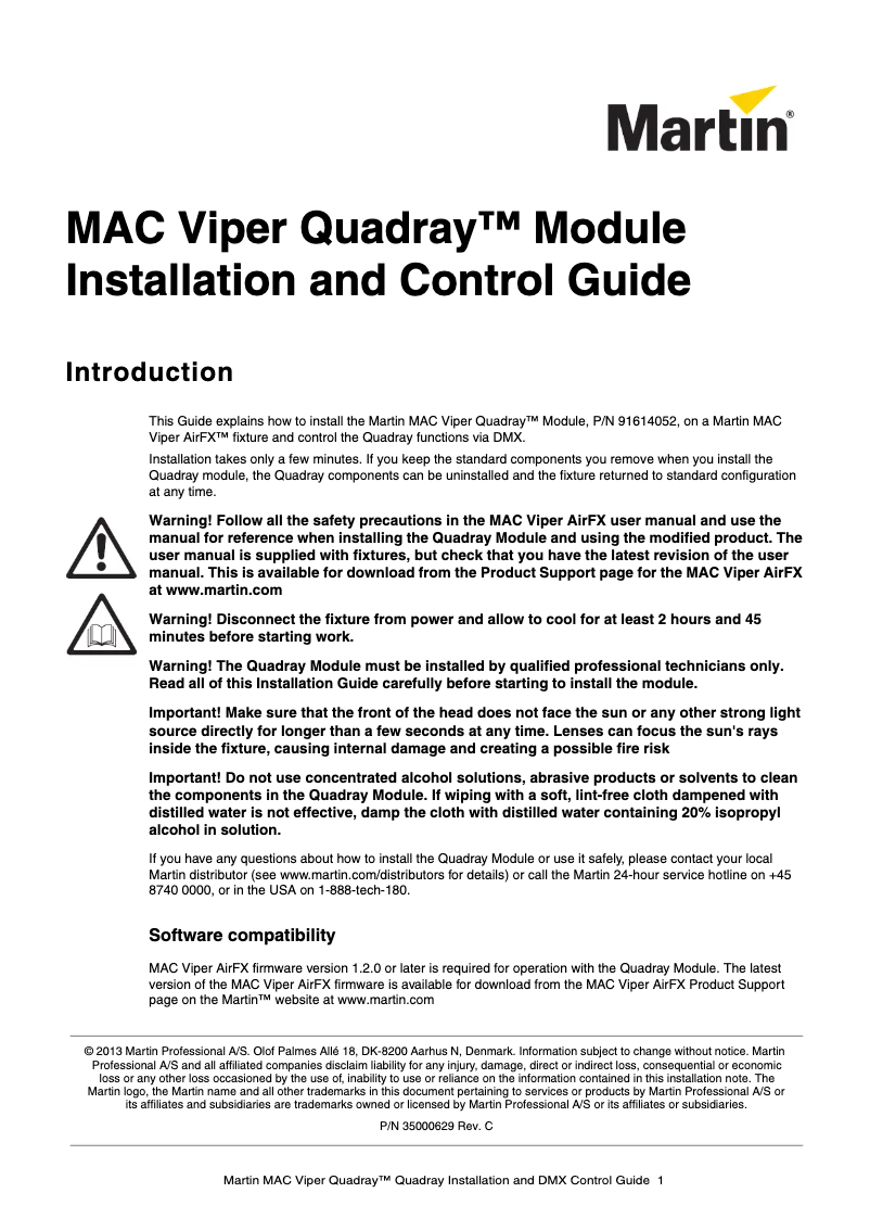 Imagen de la primera página del manual del dispositivo MAC Viper Quadray