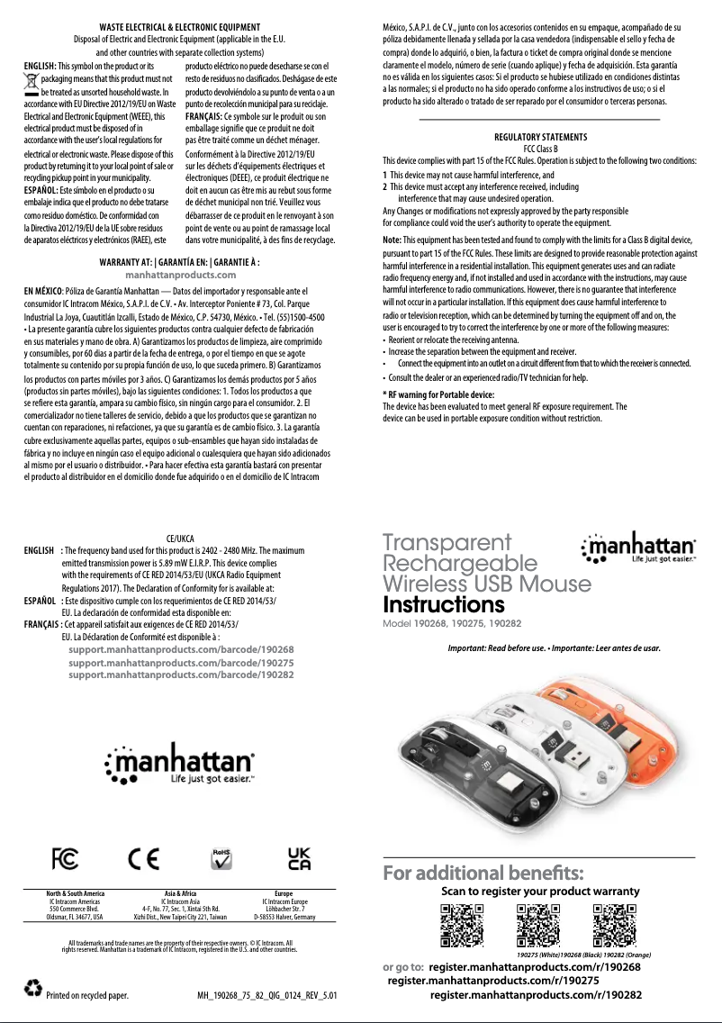 Página nº 1 - Manual de usuario Manhattan 190268