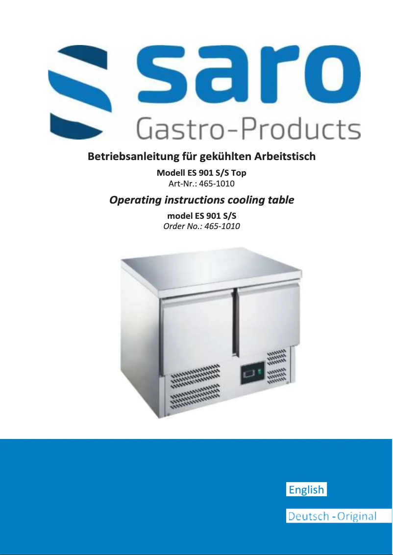 Página 1 del manual Manual de usuario Saro ES 901 S/S Top