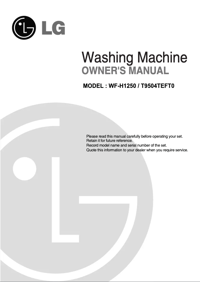 Página nº 1 - Manual de usuario LG T9504TEFT0