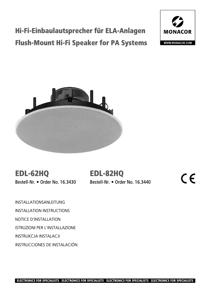 Página 1 del manual Manual de usuario Monacor EDL-82HQ