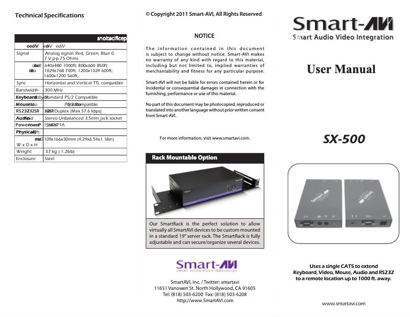 Página 1 del manual Manual de usuario Smart-AVI SX-RX500S