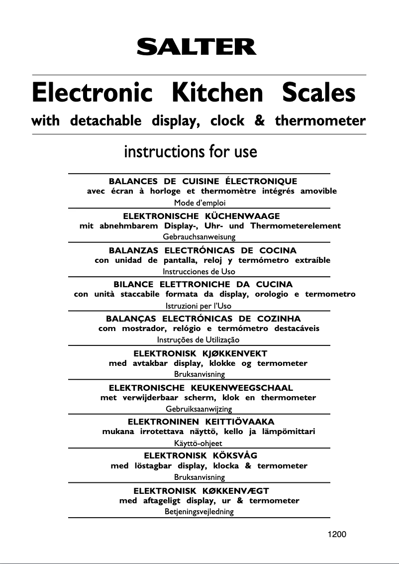 Página 1 del manual Manual de usuario Salter SL2015-1