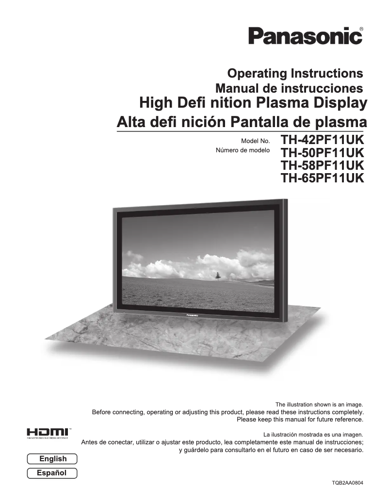 Imagen de la primera página del manual del dispositivo TH-50PF11UK