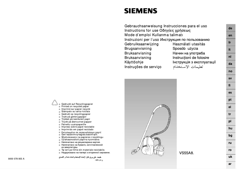 Página 1 del manual Manual de usuario Siemens VS55A81