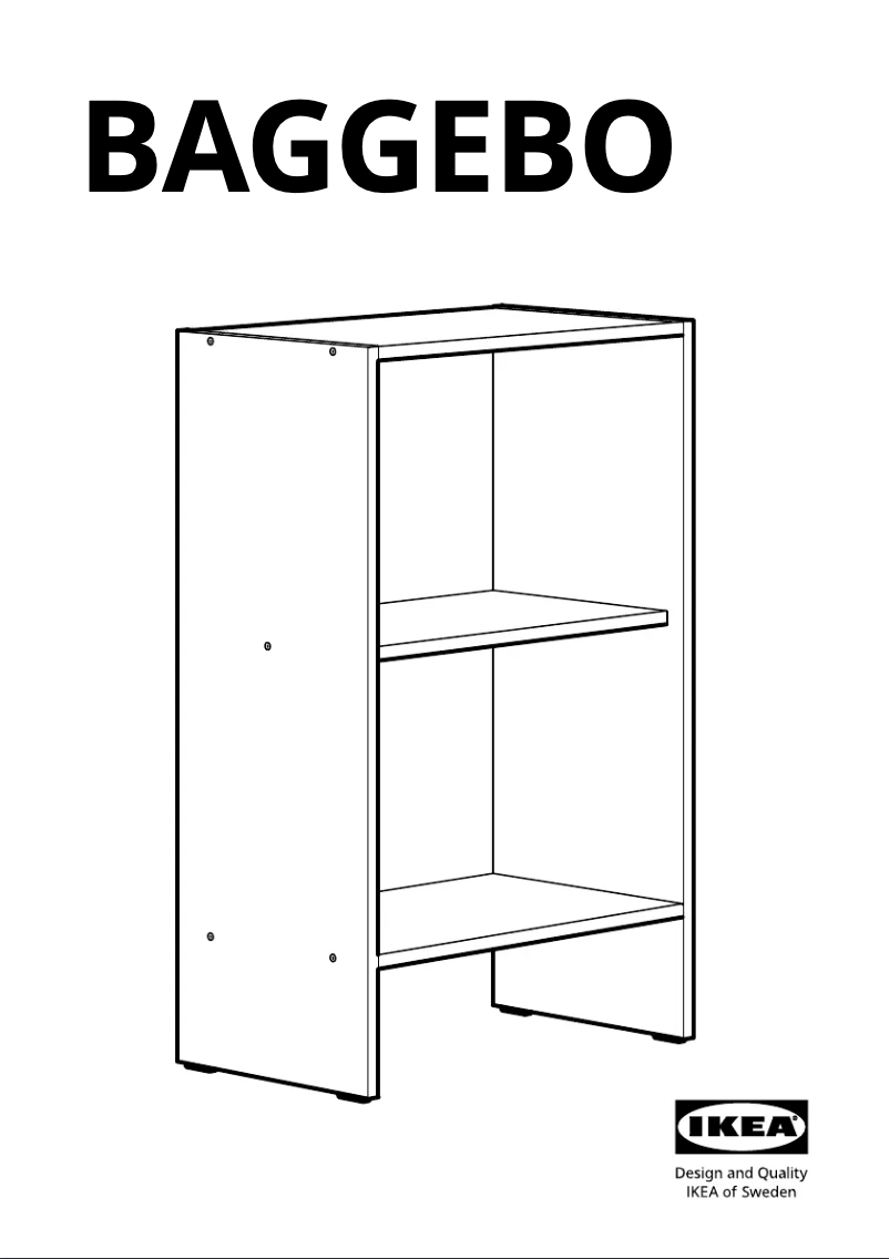 Imagen de la primera página del manual del dispositivo BAGGEBO 104.838.75