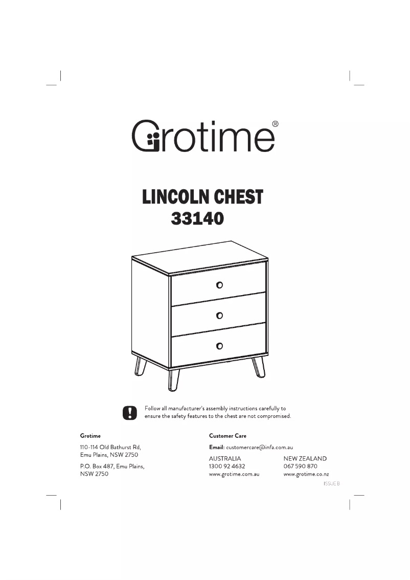 Página 1 del manual Manual de usuario Grotime Lincoln Chest