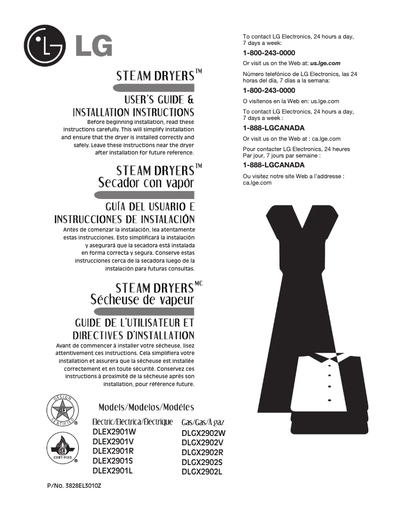 Imagen de la primera página del manual del dispositivo DLGX2902V