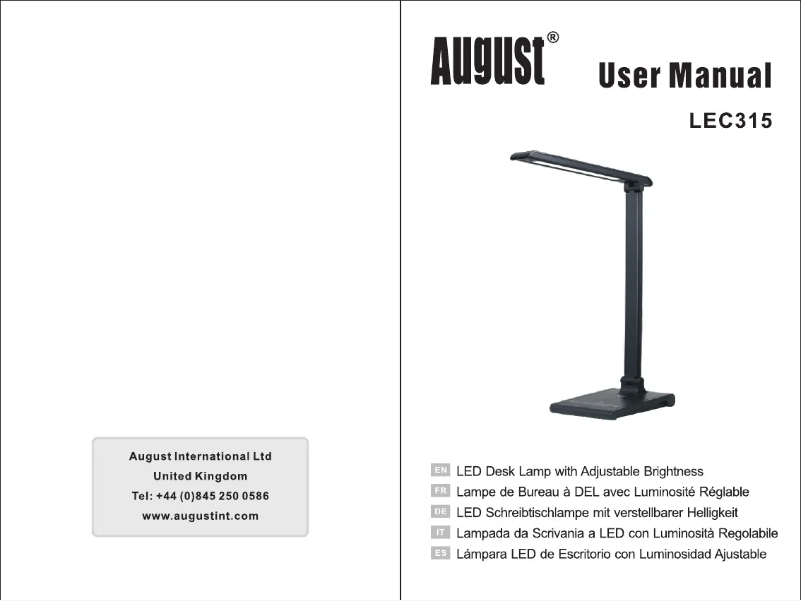 Página 1 del manual Manual de usuario August LEC315