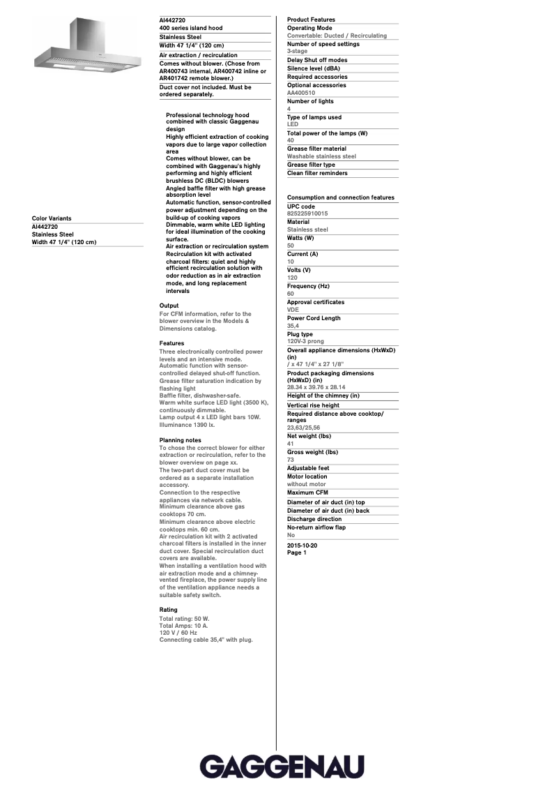 Imagen de la primera página del manual del dispositivo AI442720