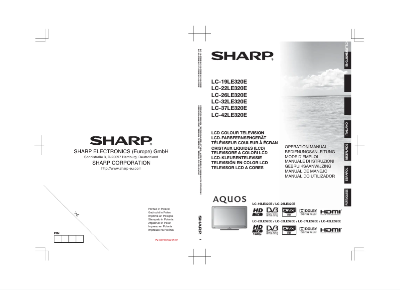 Página 1 del manual Manual de usuario Sharp LC-22LE320E