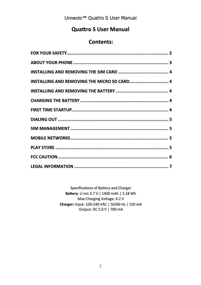 Página 1 del manual Manual de usuario Unnecto Quattro S