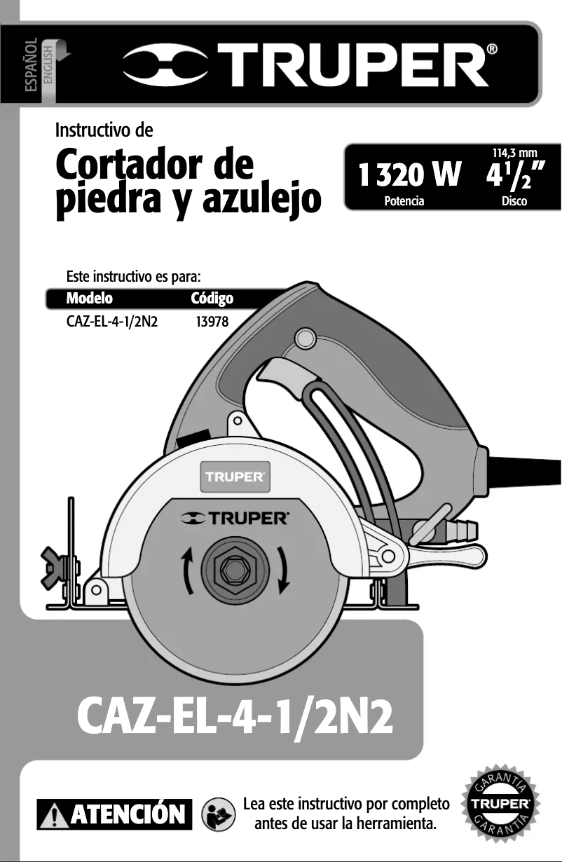 Imagen de la primera página del manual del dispositivo CAZ-EL-4-1/2N2