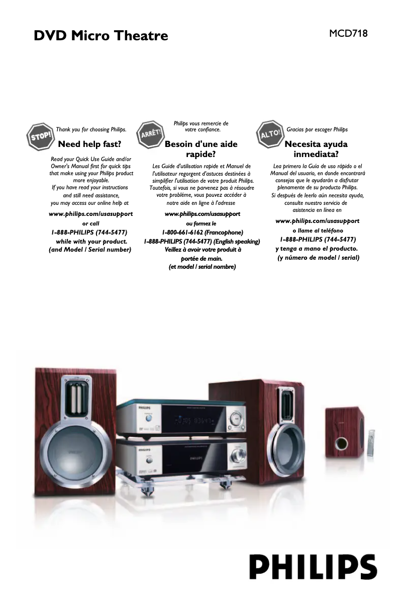 Imagen de la primera página del manual del dispositivo MCD718