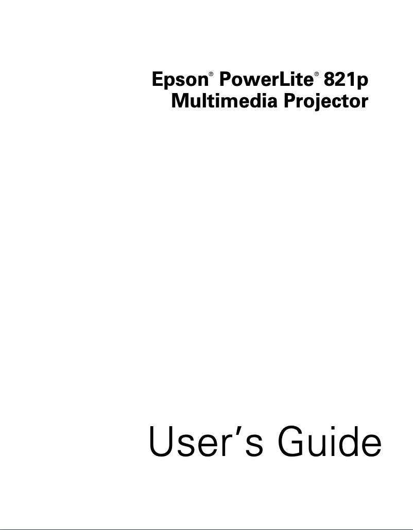 Imagen de la primera página del manual del dispositivo PowerLite 821p