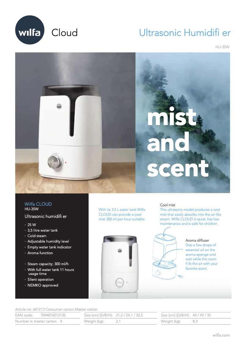 Imagen de la primera página del manual del dispositivo Cloud HU-35W